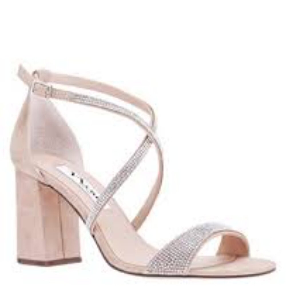 Nina Women's Henesi Block Strappy Heel Evening Sandals sz 7.5M NWT / NWOB